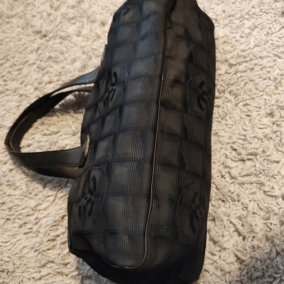 CHANEL Black Textured Nylon Travel Line Tote - Picture 7 of 11